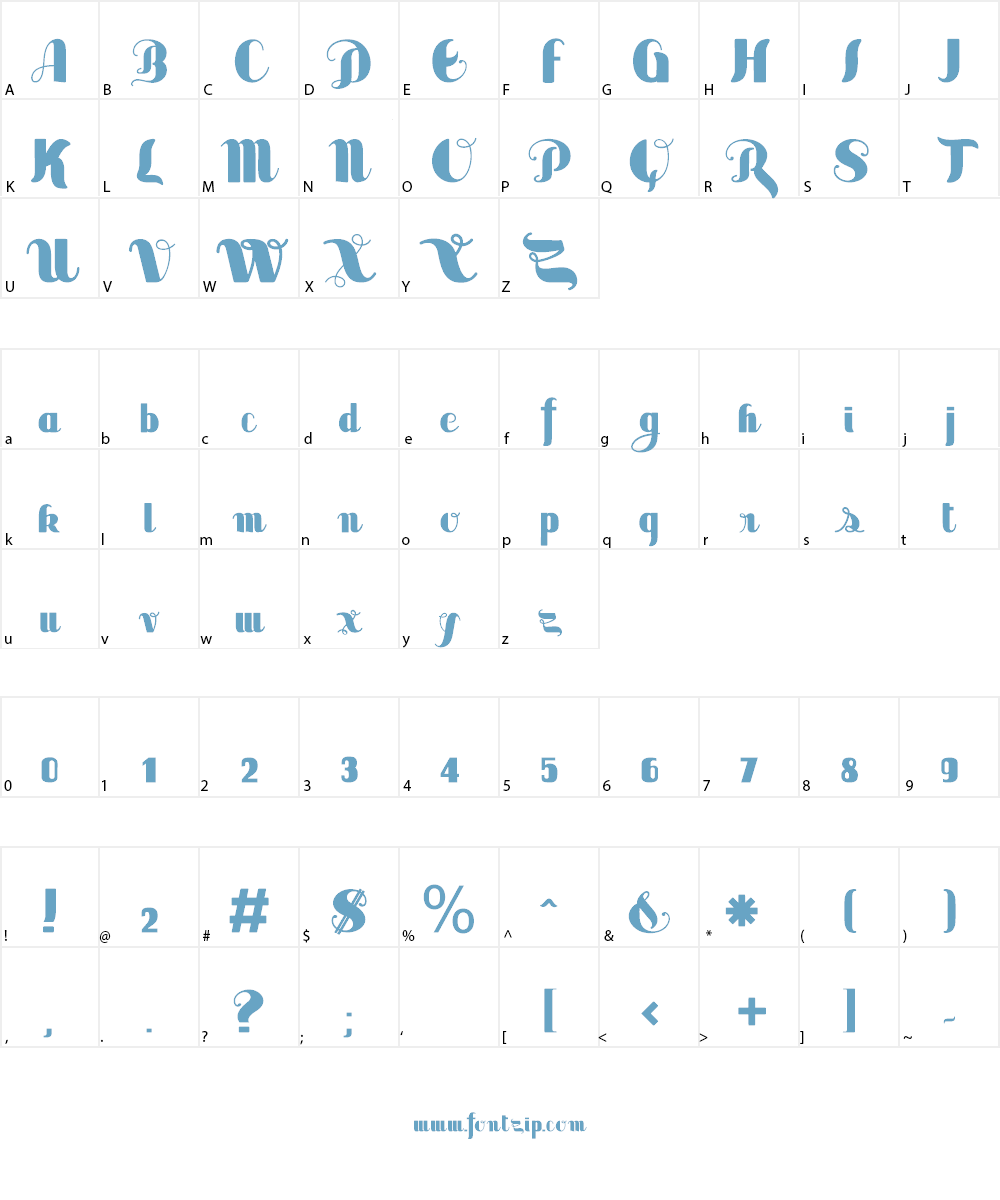 Sabor Limited Free Version Font Character